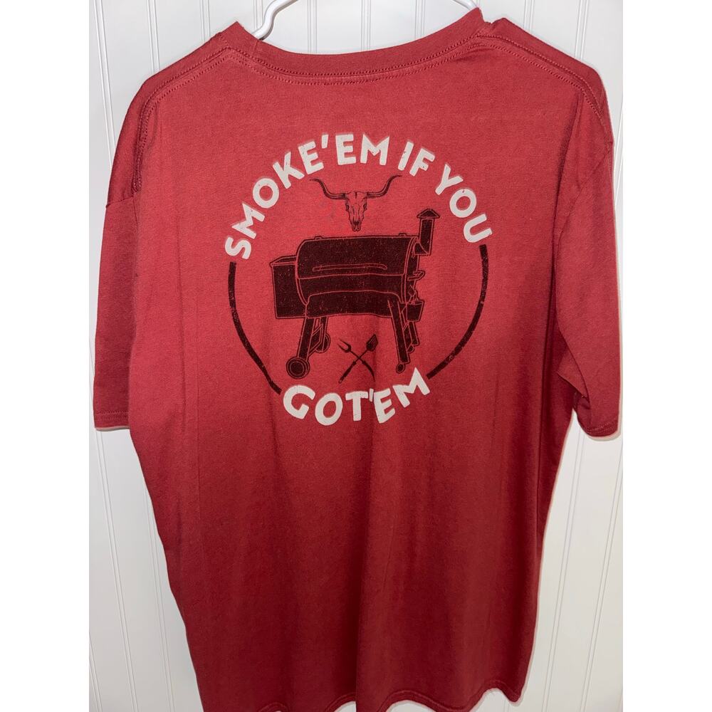 Farm to Market BBQ Smoke 'Em If You Got 'Em Tee Red XL